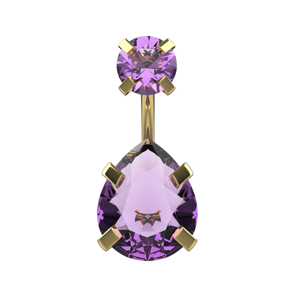 Dainty gold belly button ring for women