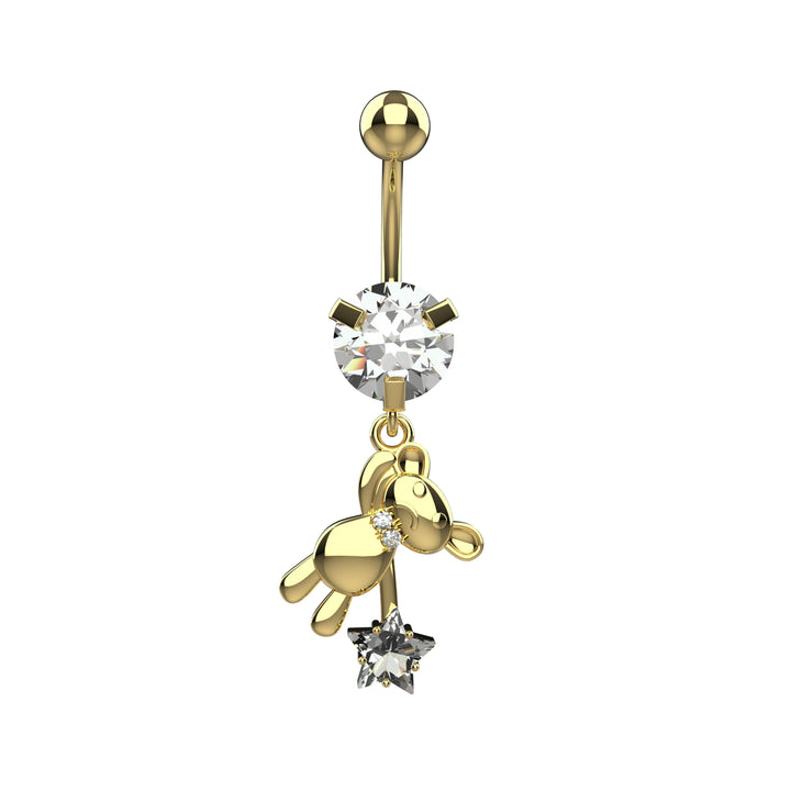 Gold & Silver Belly Ring – Elegant Belly Button Piercing