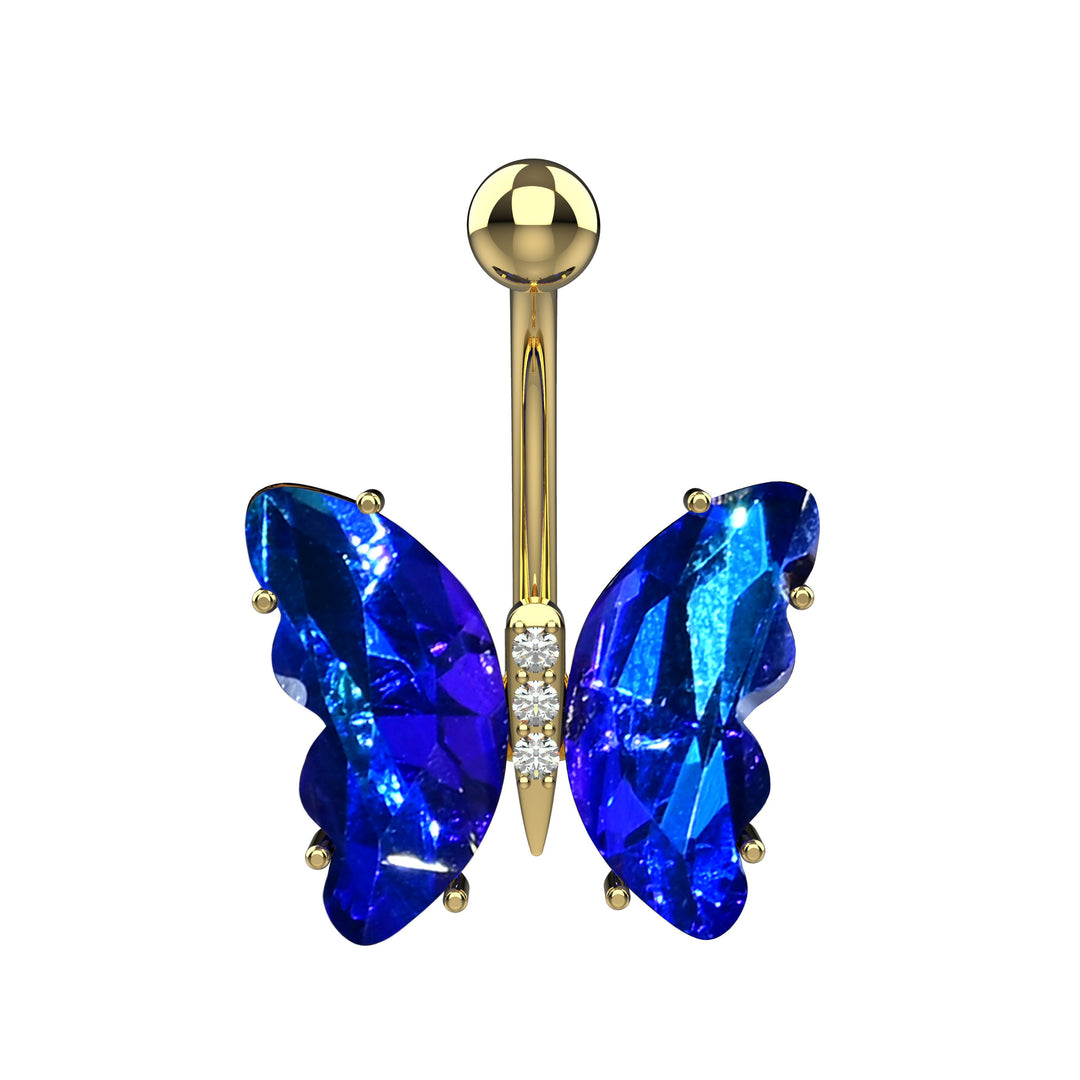 butterfly belly button ring - cute belly ring piercing jewelry, dainty navel piercing