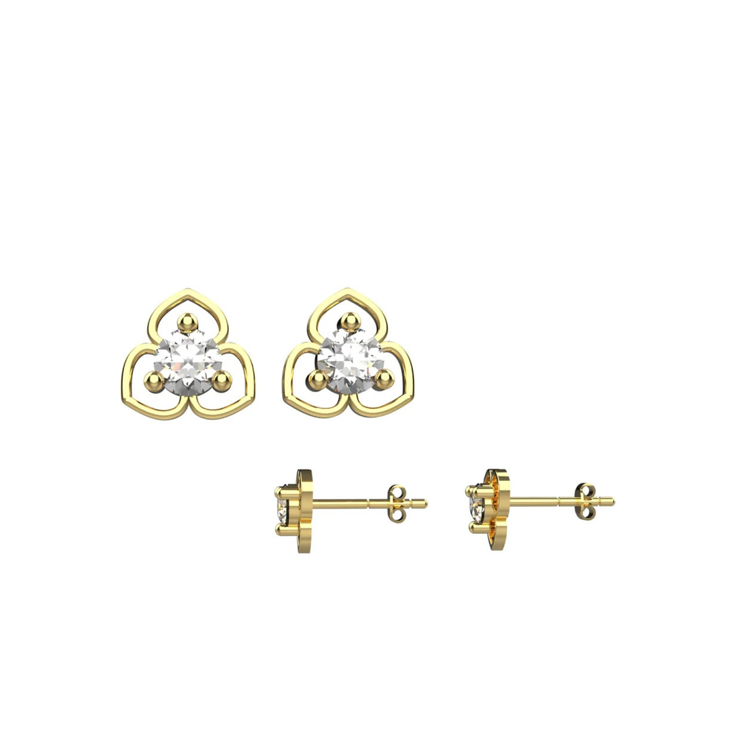 Gold Flower Stud Earrings – Dainty Minimalist Earring Jewelry