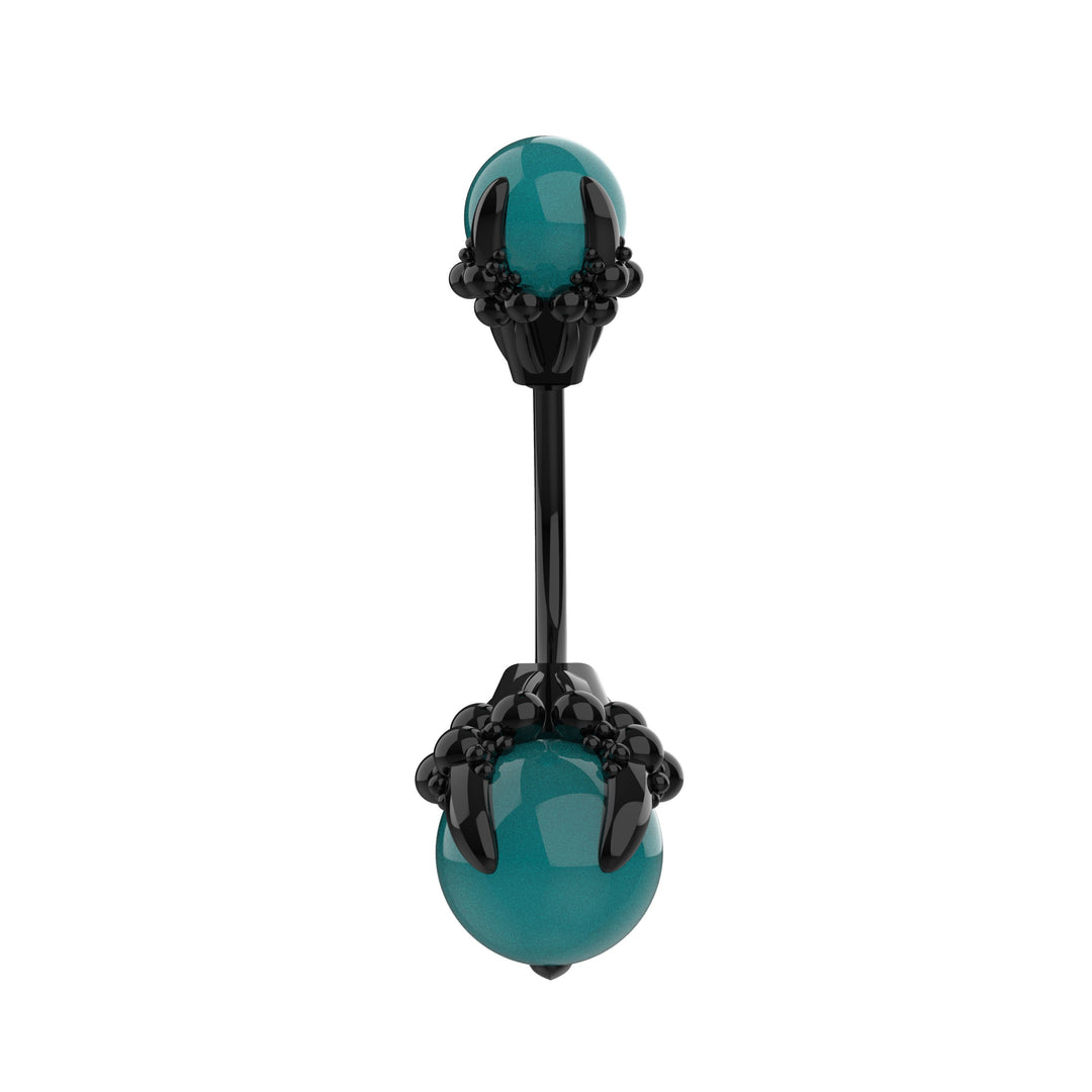 Curved Barbell Jewelry & Black Belly Ring – Floating Navel
