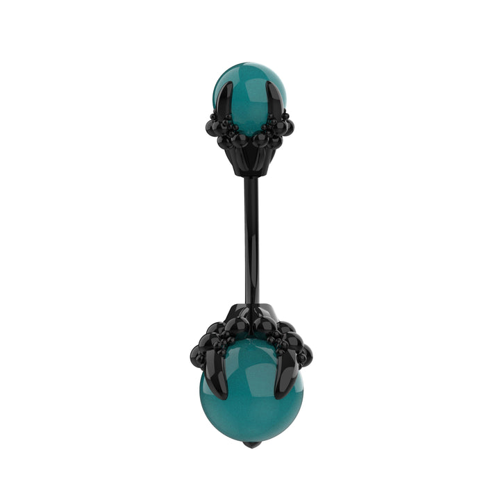 Curved Barbell Jewelry & Black Belly Ring – Floating Navel
