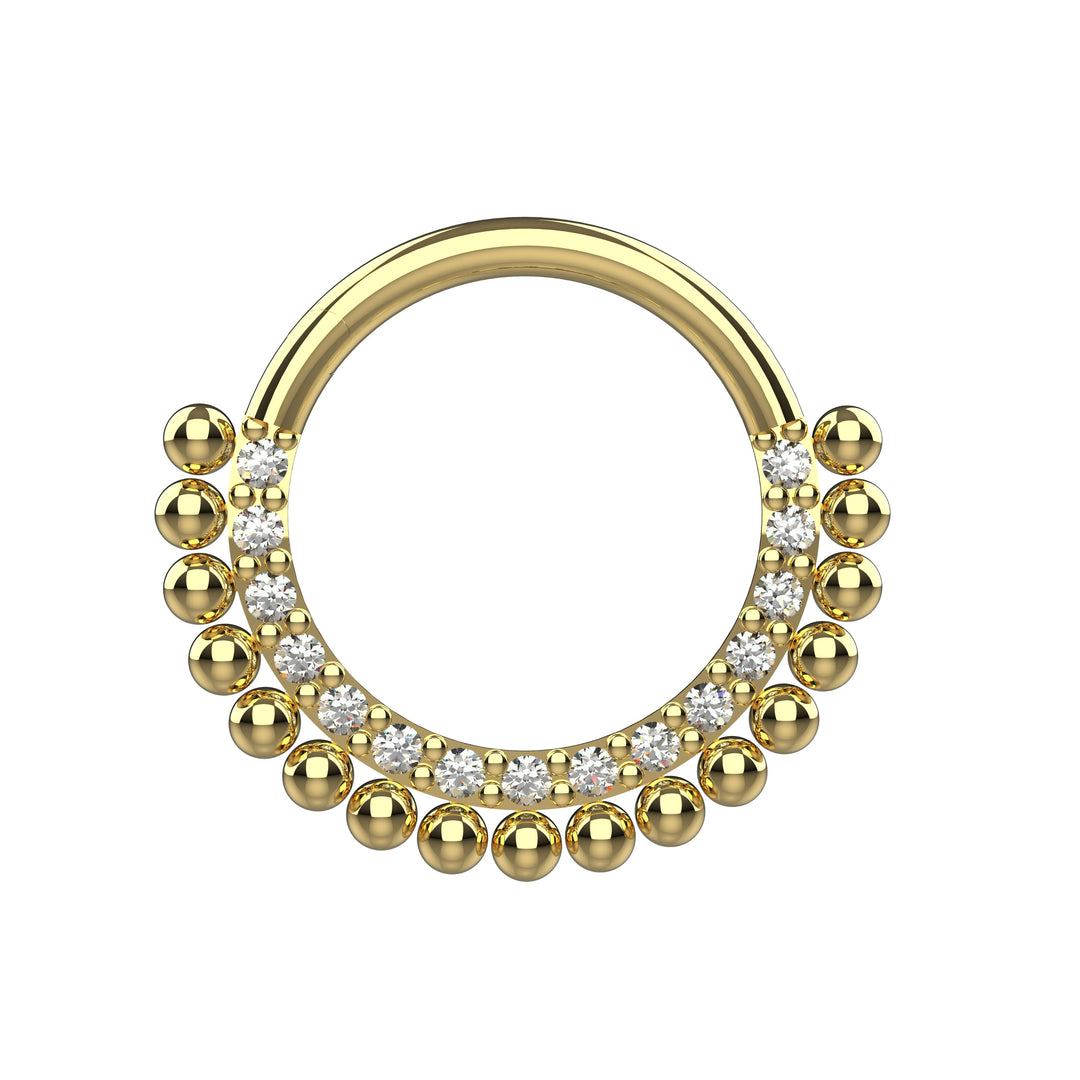 Silver and Gold Septum Ring Clicker Nose Piercing Jewelry for Women