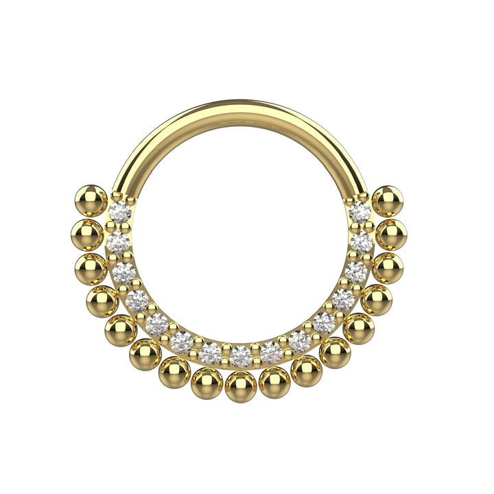 Silver and Gold Septum Ring Clicker Nose Piercing Jewelry for Women