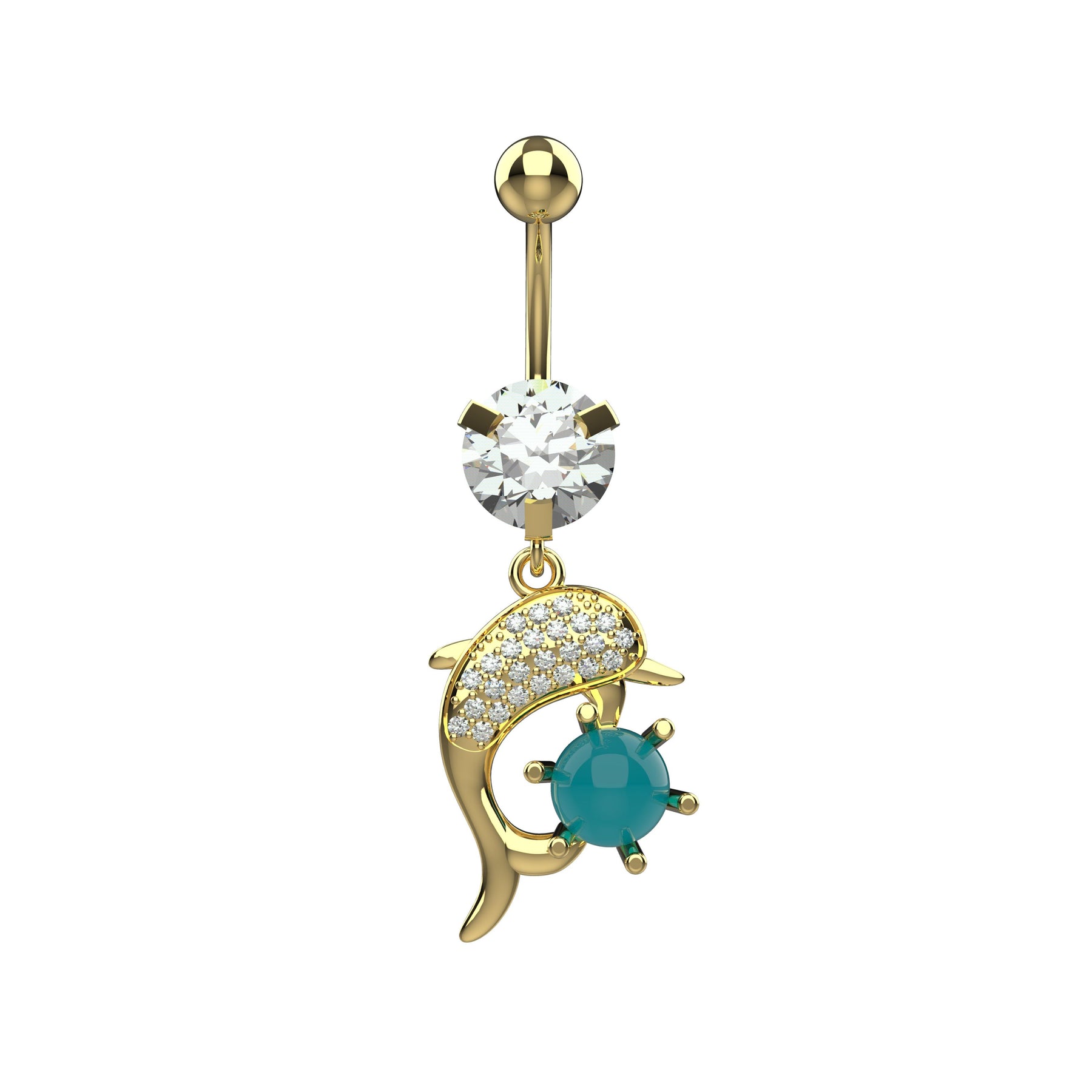 Floating Navel Piercing – Gold Belly Ring for Women – The Ethnic
