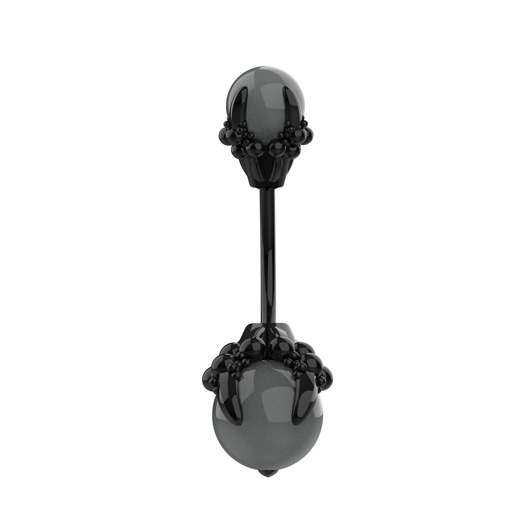 Curved Barbell Jewelry – Black Navel Ring for Piercing