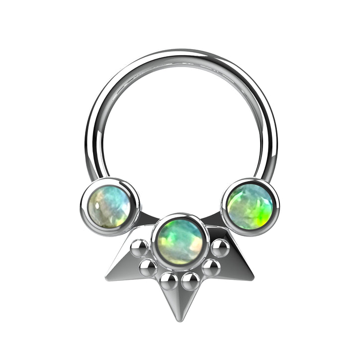 Dainty Septum Ring Clicker – Opal Nose Piercing Ring Jewelry for Women