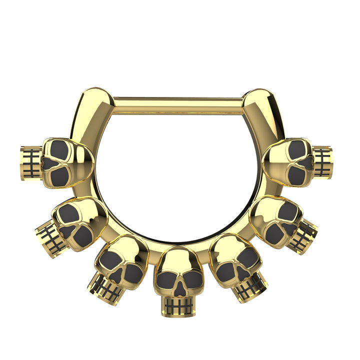 nostril piercing gold hoop ring - tribal skull septum jewelry