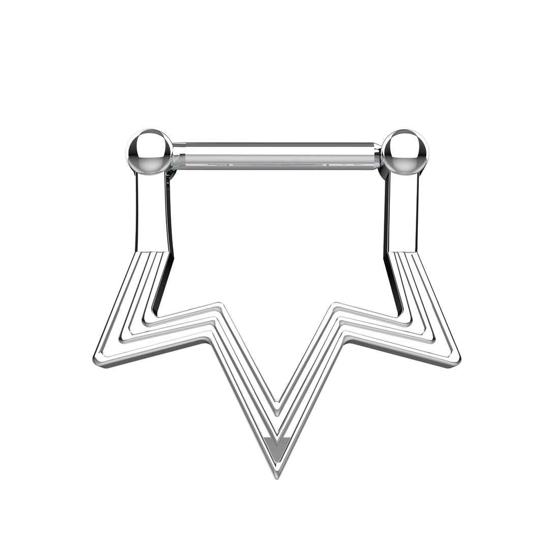 Star Septum Ring Clicker – Nose Piercing Jewelry for Women, Celestial Nose Ring