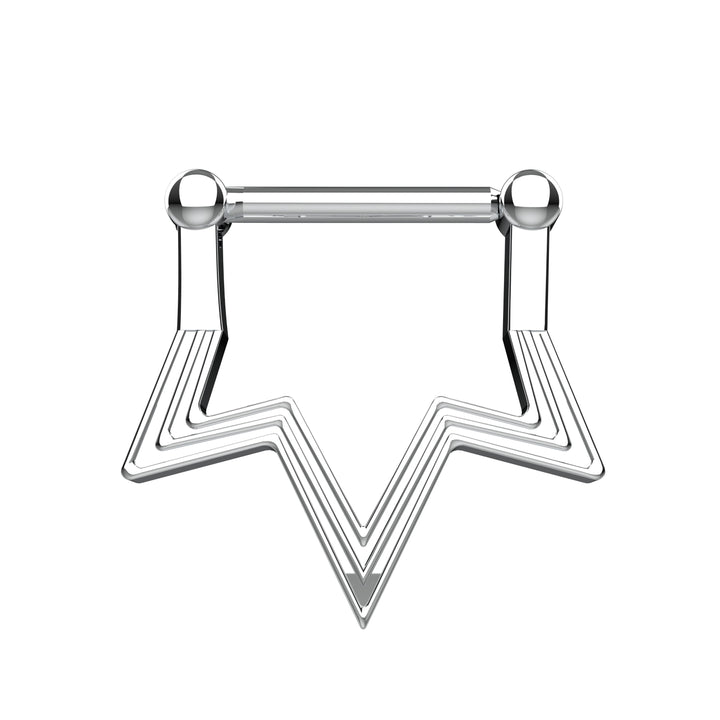 Star Septum Ring Clicker – Nose Piercing Jewelry for Women, Celestial Nose Ring