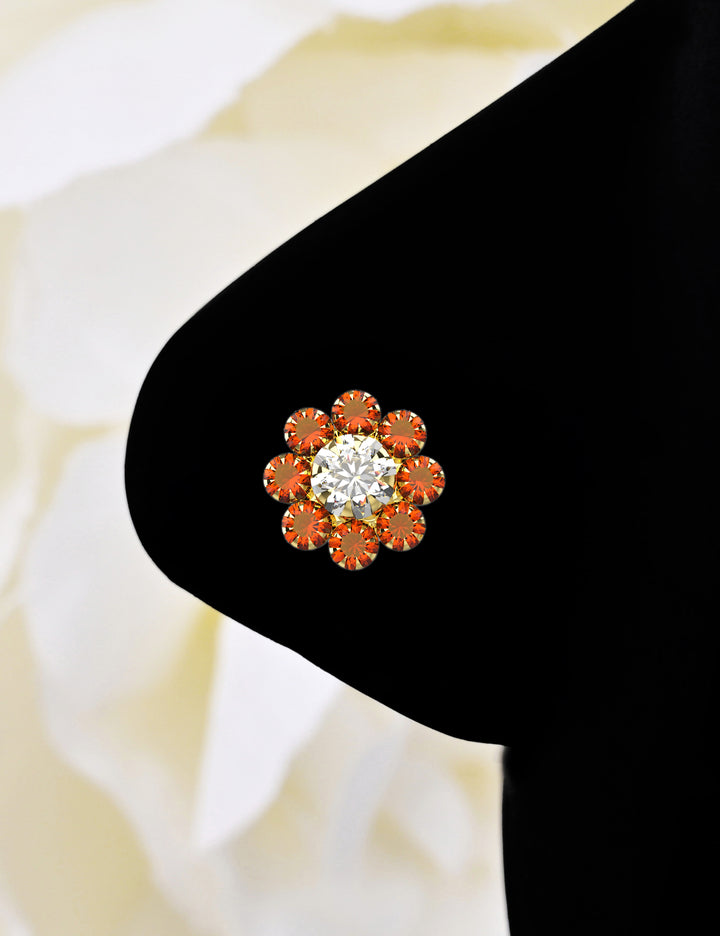 CZ gems L bend nose piercing