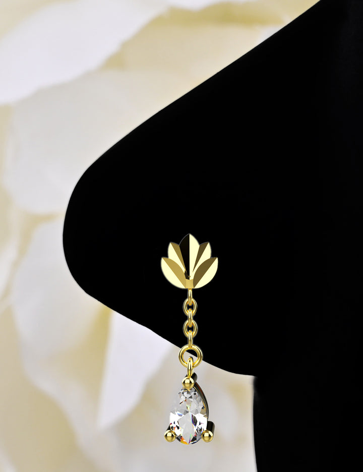 Dangle Nose Ring for Women – Nostril Piercing Jewelry, Hanging Nose Ring Design