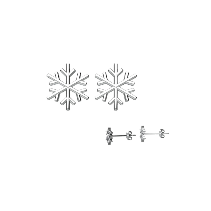 Silver snowflake earrings – winter holiday jewelry