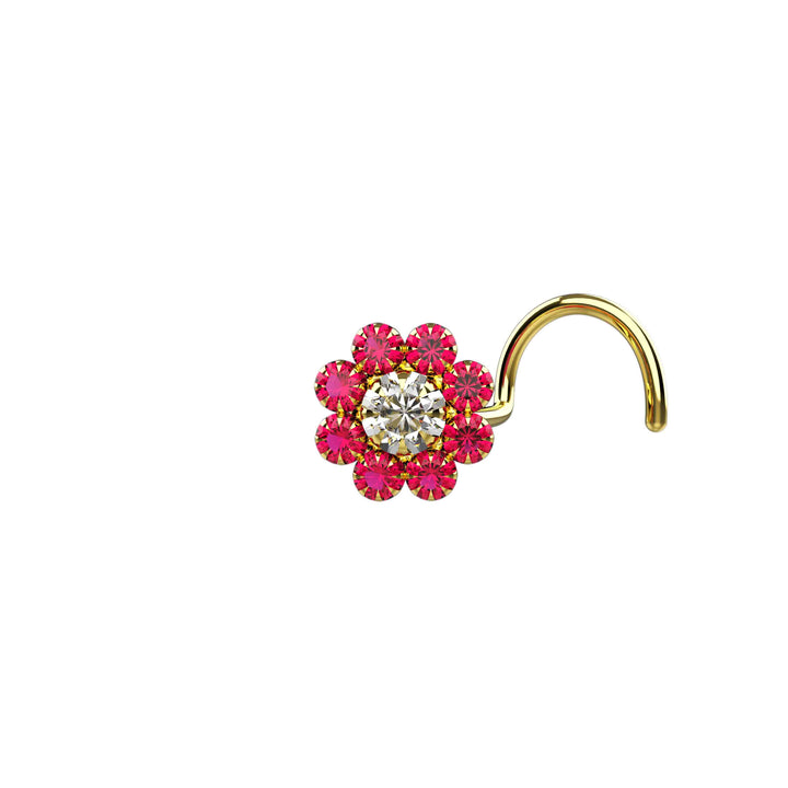 ruby gemstone nose stud