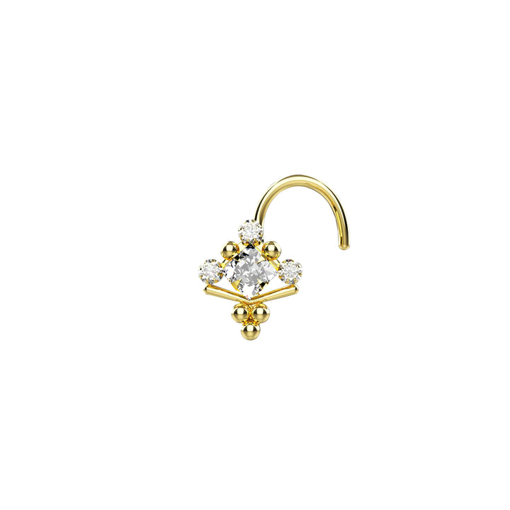 Stylish gold nose studs ring 