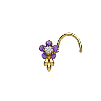 Daisy Flower Gold Plated Nose Stud