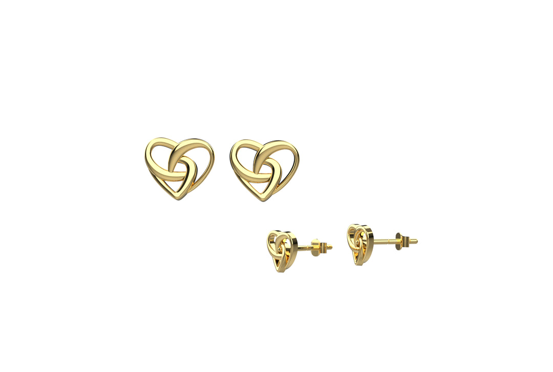 Classic Halo Heart Stud Earrings