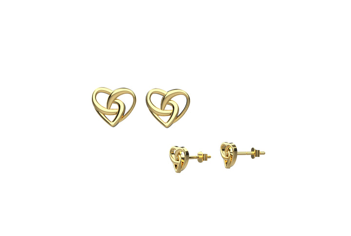 Classic Halo Heart Stud Earrings