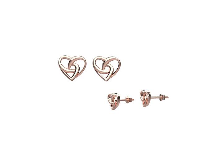 Classic Halo Heart Stud Earrings