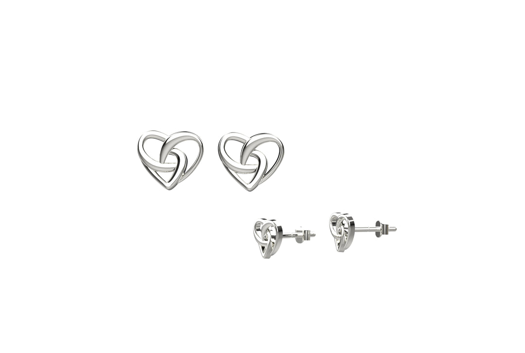 Classic Halo Heart Stud Earrings