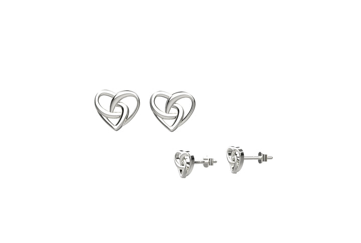 Classic Halo Heart Stud Earrings