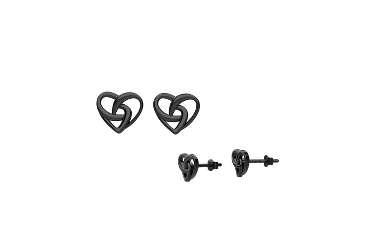 Classic Halo Heart Stud Earrings