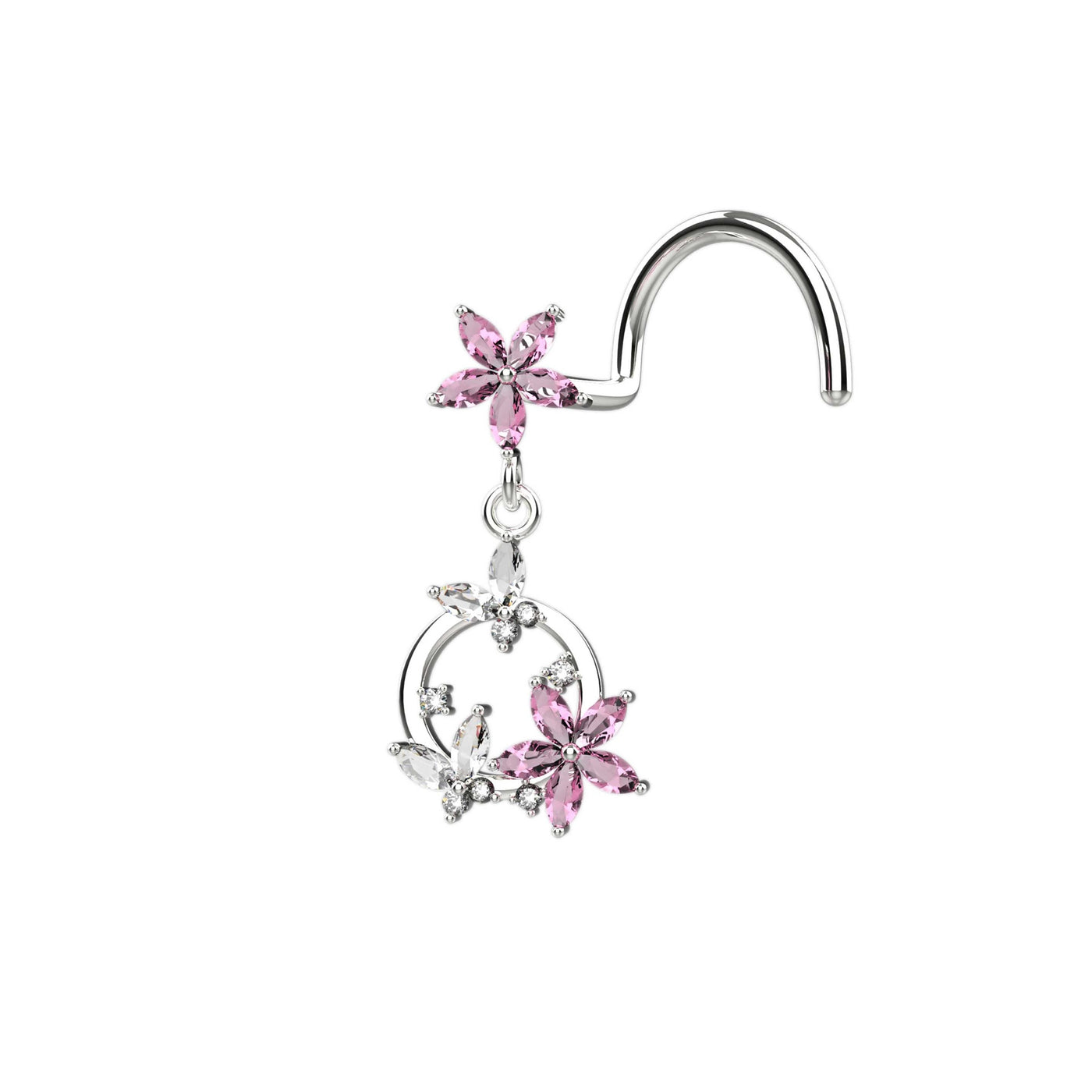 Fluttering Butterfly Dangle Nose Ring