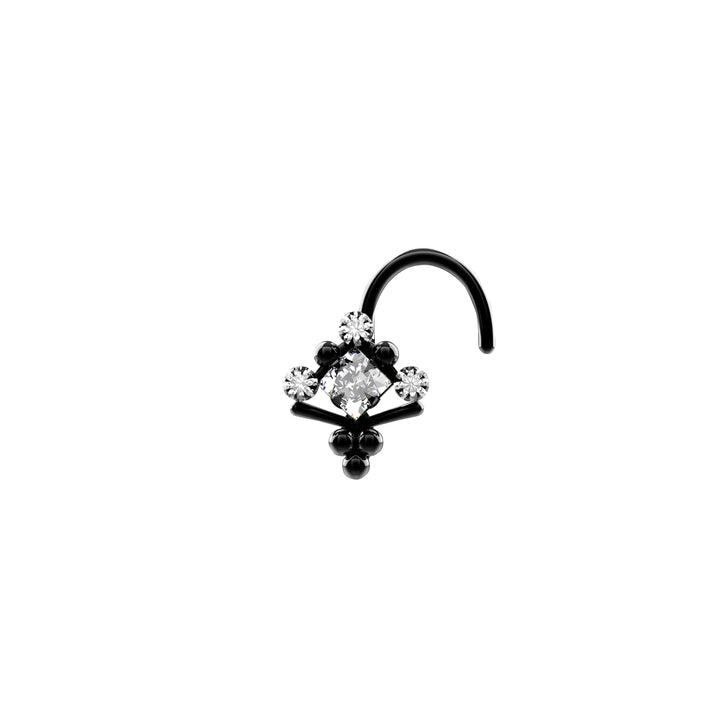 Gemstone nose studs black 