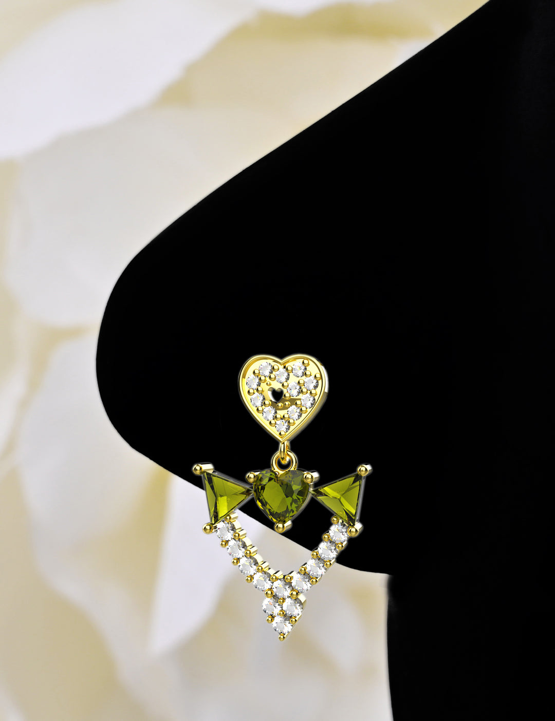 The Ethnic Jewels CZ stud nose piercing for women in 925 sterling silver displayed on a clean white background.