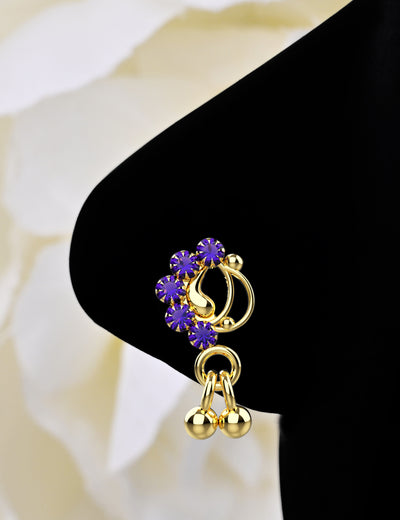 Twisted Wire Gold Plated Dangle Nose Stud
