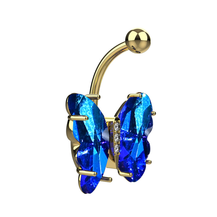 dainty butterfly navel ring - butterfly navel piercing jewelry