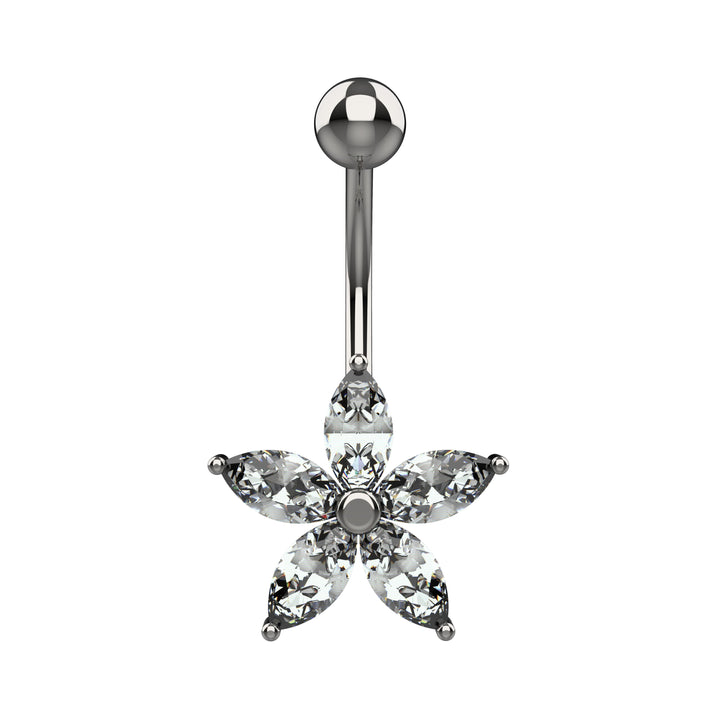 Minimalist small belly ring piercing