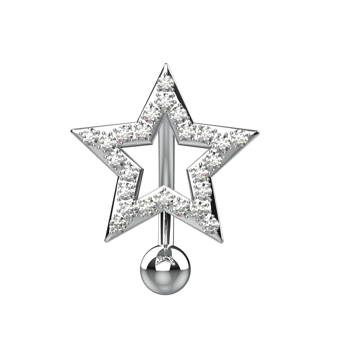 Star belly ring – minimalist gold body jewelry