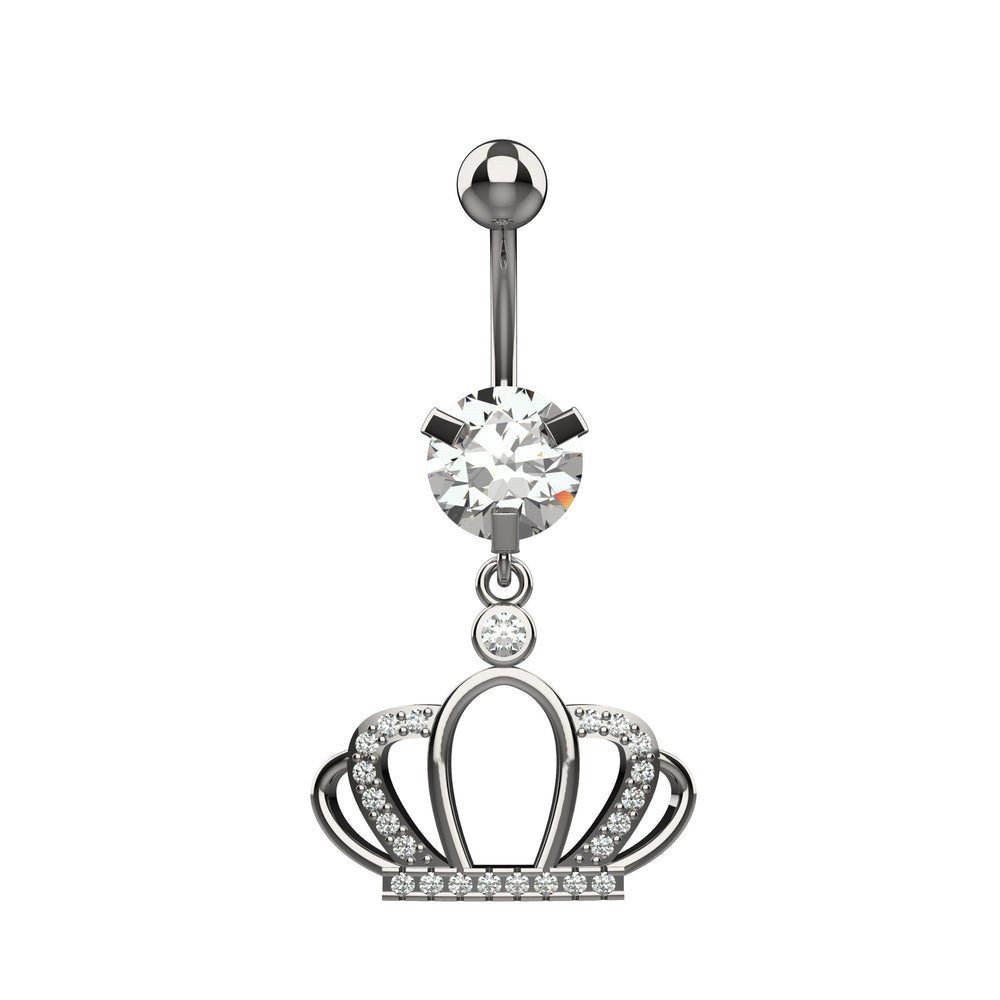 Curved barbell belly ring body jewelry