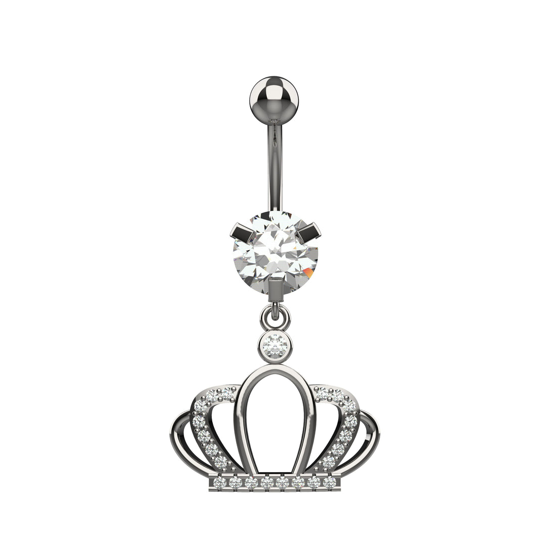 Curved barbell belly ring body jewelry