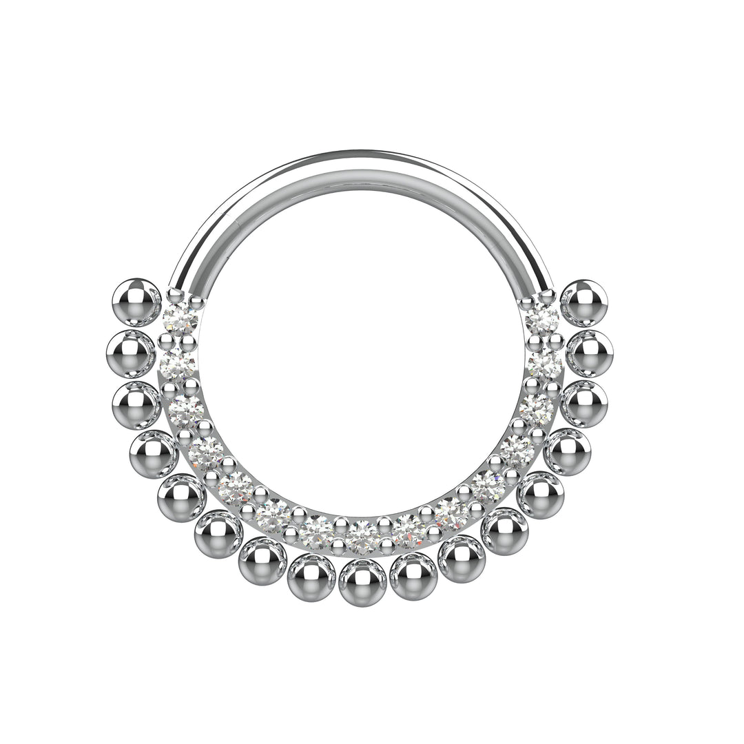 silver septum ring clicker nose piercing jewelry