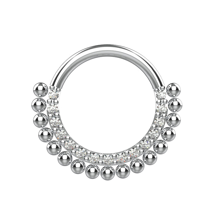 silver septum ring clicker nose piercing jewelry