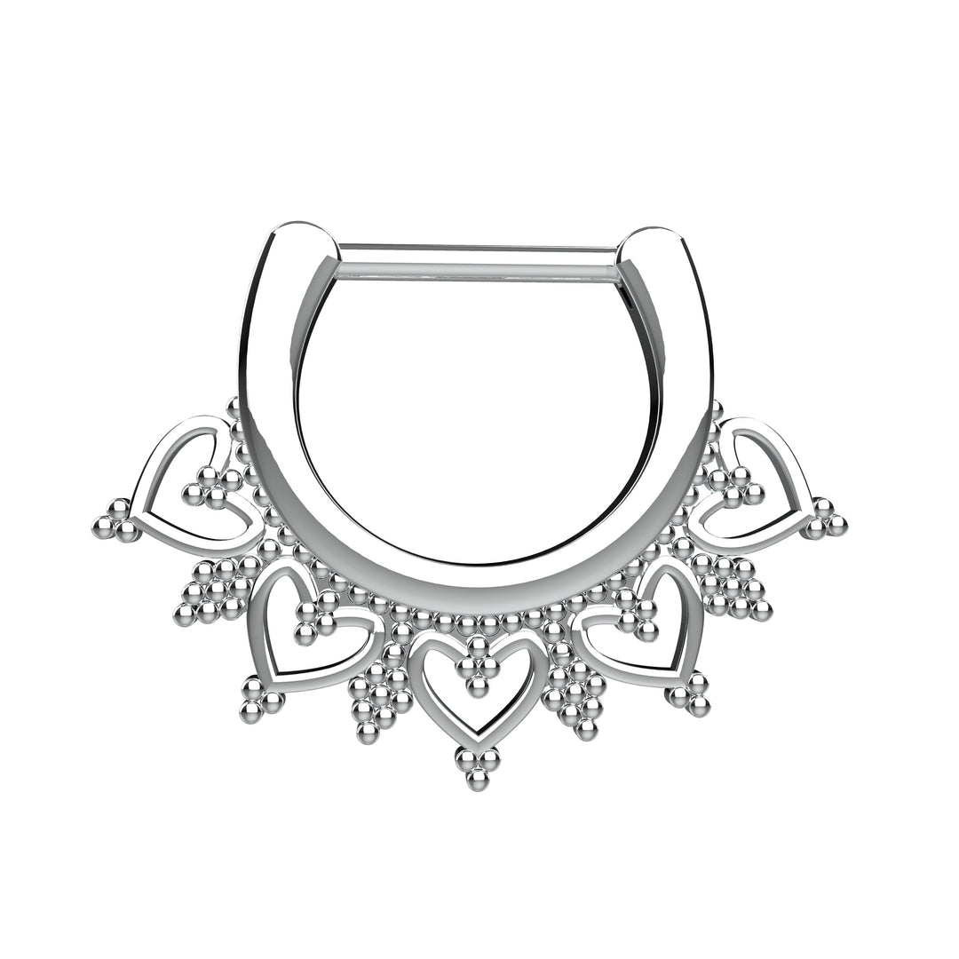 Silver Septum Ring Clicker | Nose Piercing Jewelry for Women