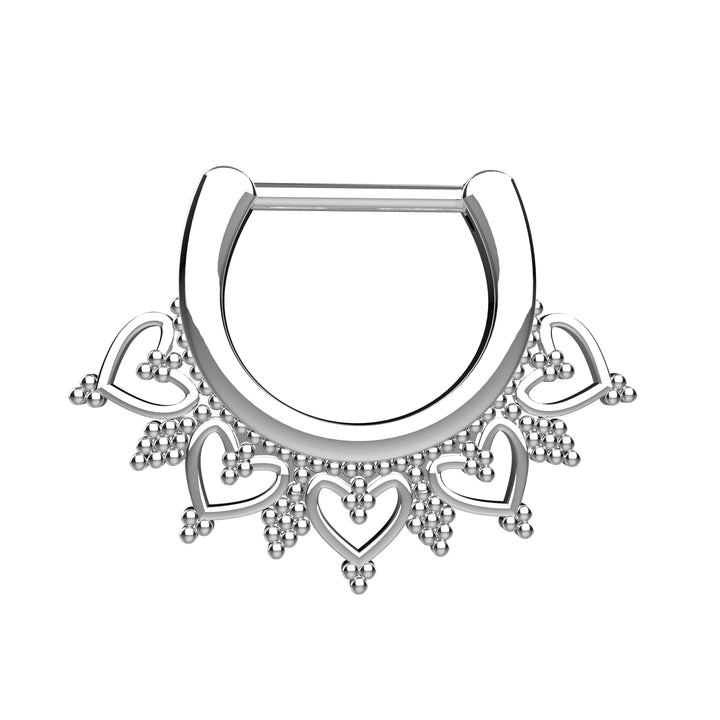 Silver Septum Ring Clicker | Nose Piercing Jewelry for Women