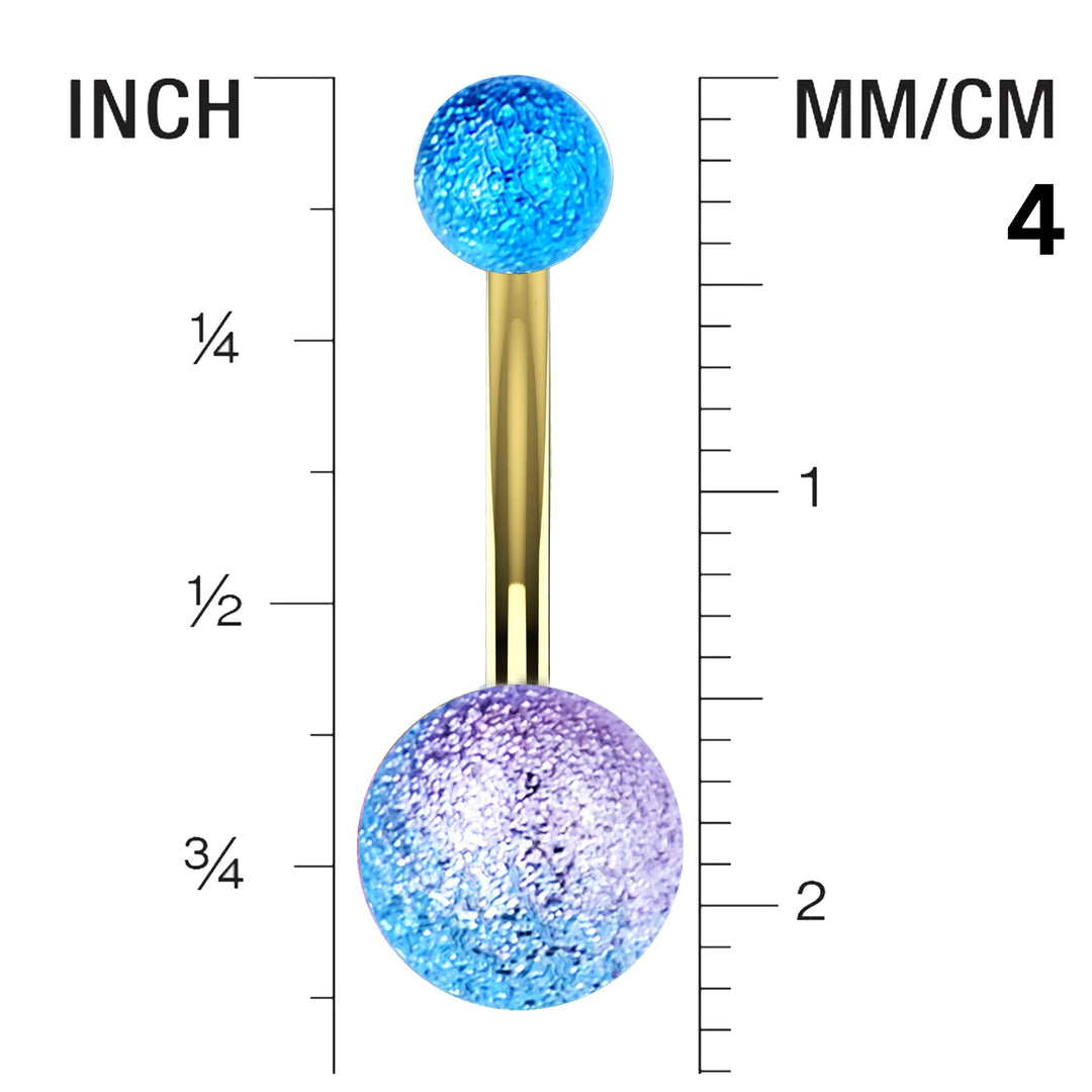 Crackle Ball Belly Ring | Gold Tone Textured Navel Jewelry | The Ethnic Jewels
