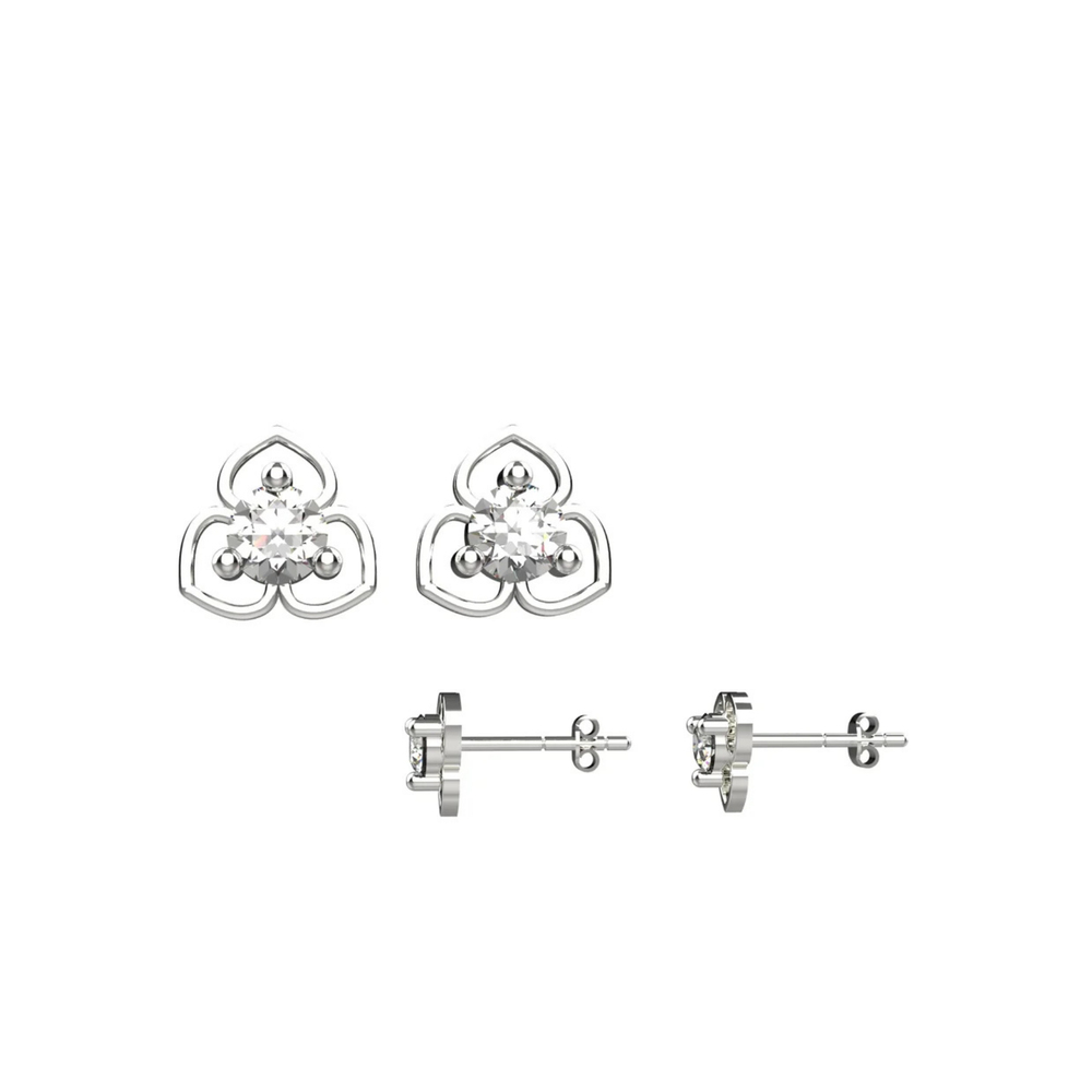 Silver Flower Stud Earrings – Dainty Minimalist Earring Jewelry