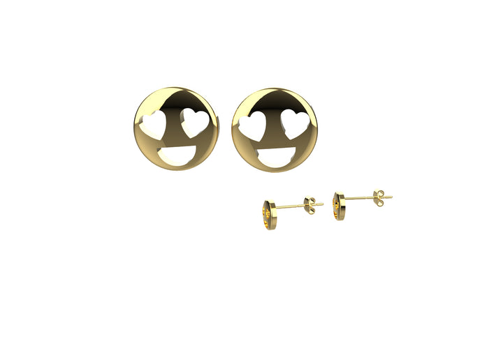 Emoji Stud Gold Earrings – Cute Dainty Earrings