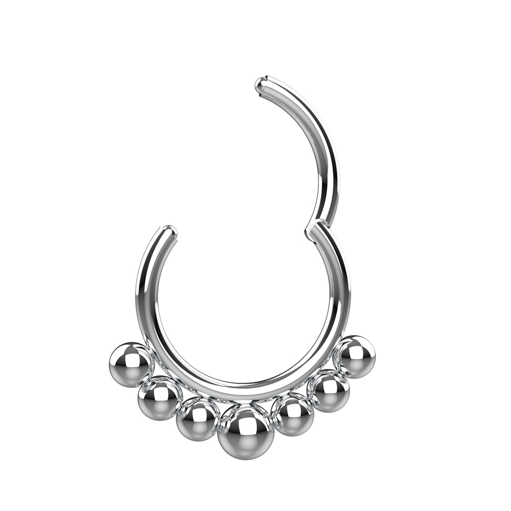 spiral nose ring hoop design - clicker septum ring twisted style