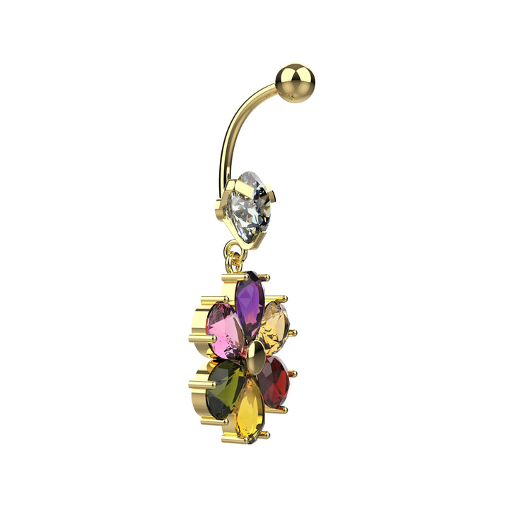 Navel jewelry – classic gold belly piercing