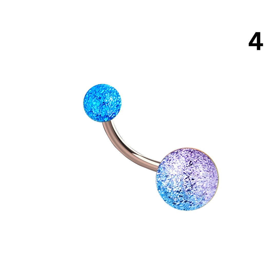 Crackle Ball Belly Ring | Gold Tone Textured Navel Jewelry | The Ethnic Jewels