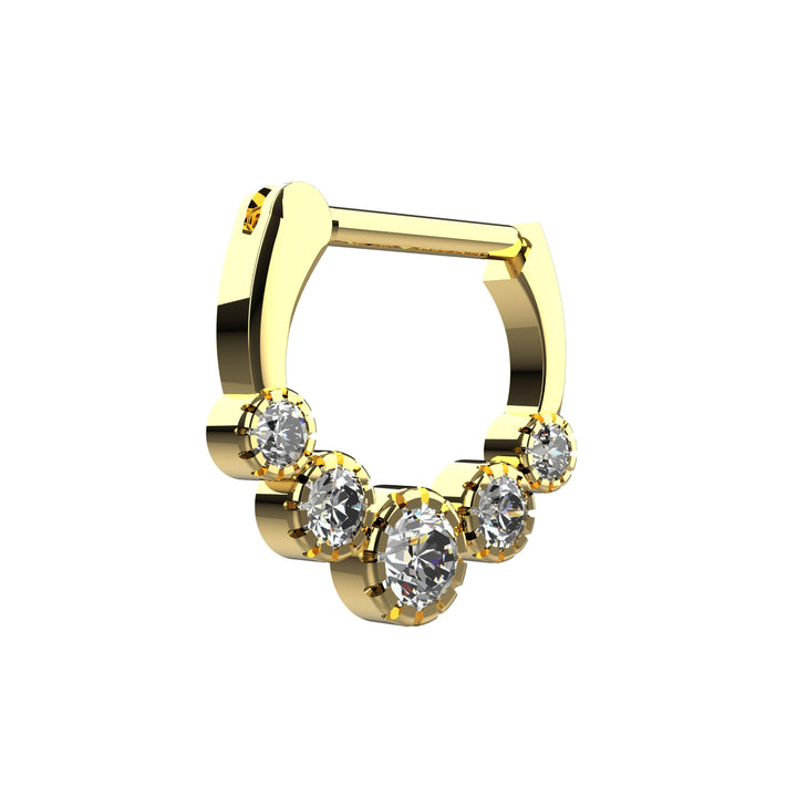 dainty gold septum ring clicker style nose jewelry