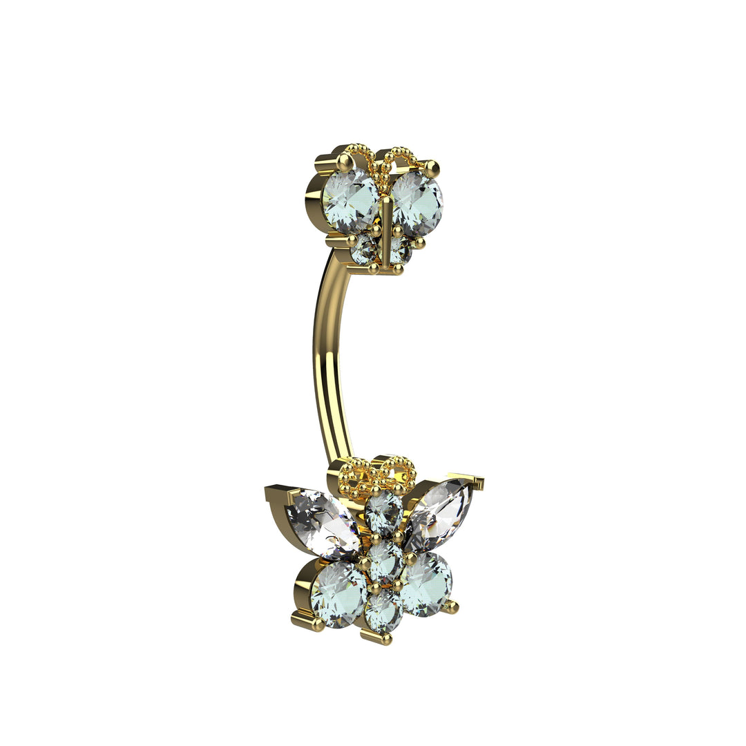Delicate butterfly belly jewelry