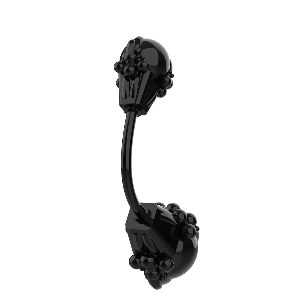 Women’s floating navel ring in black - Curved barbell jewelry belly button piercing