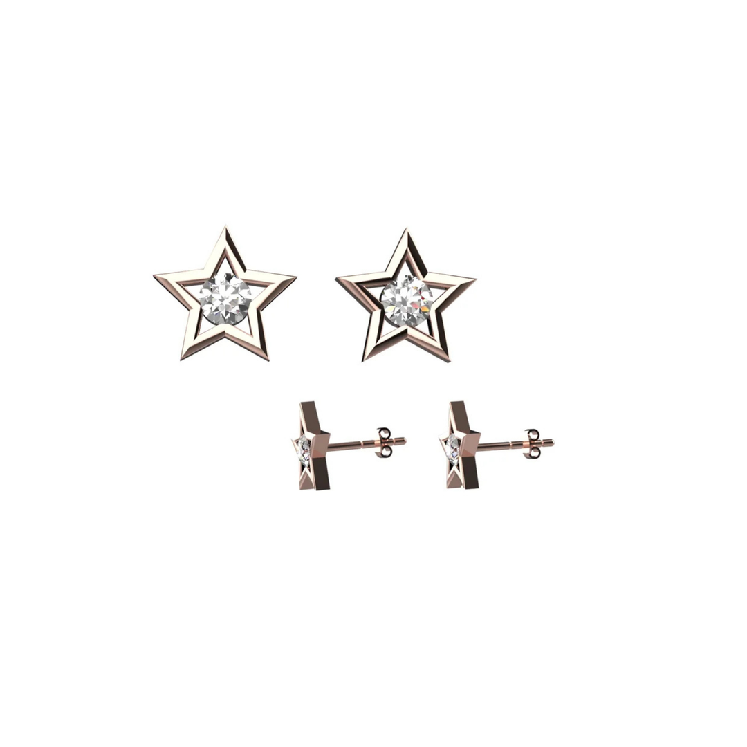 Sterling silver star stud earrings – dainty celestial jewelry