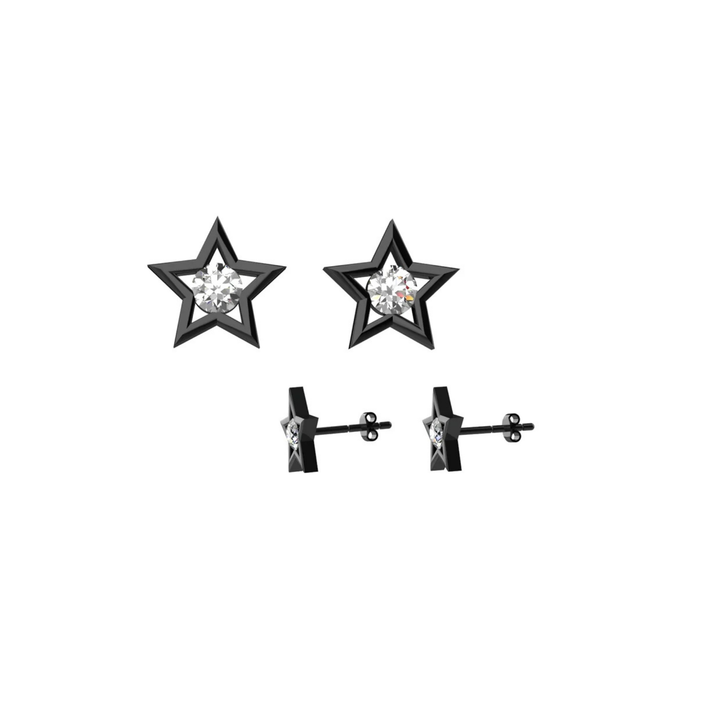 Celestial earrings – sterling silver star-shaped studs